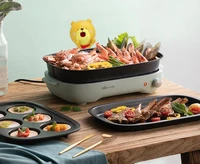 Household hot pot barbecue  scald  barbecue  electric barbecue plate  household fried fish  multi-functional barbecue plate 