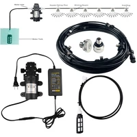 dc12v water pump sprayer patio mist cooling system unc 10 24 silver nozzles mister kit 6 18 meters