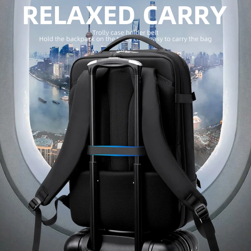 2022 WIERSOON 45L Male Expandable Large Capacity Traveling Backpack for 17 inch Laptop Men's Backpack Approved Weekender Bag