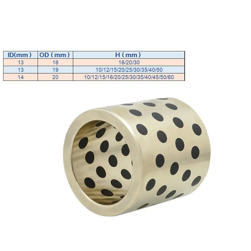 

2Pcs JDB 13mmx18mm 14mmx20mm MPBZ linear graphite copper set bearing copper bushing oil self-lubricating MPBZU bearing