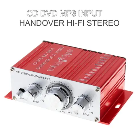 Передача HiFi 2 канала 12 В автомобильный усилитель мощности стерео аудио плеер поддержка CD DVD MP3 вход для авто мотоцикла дома - изображение