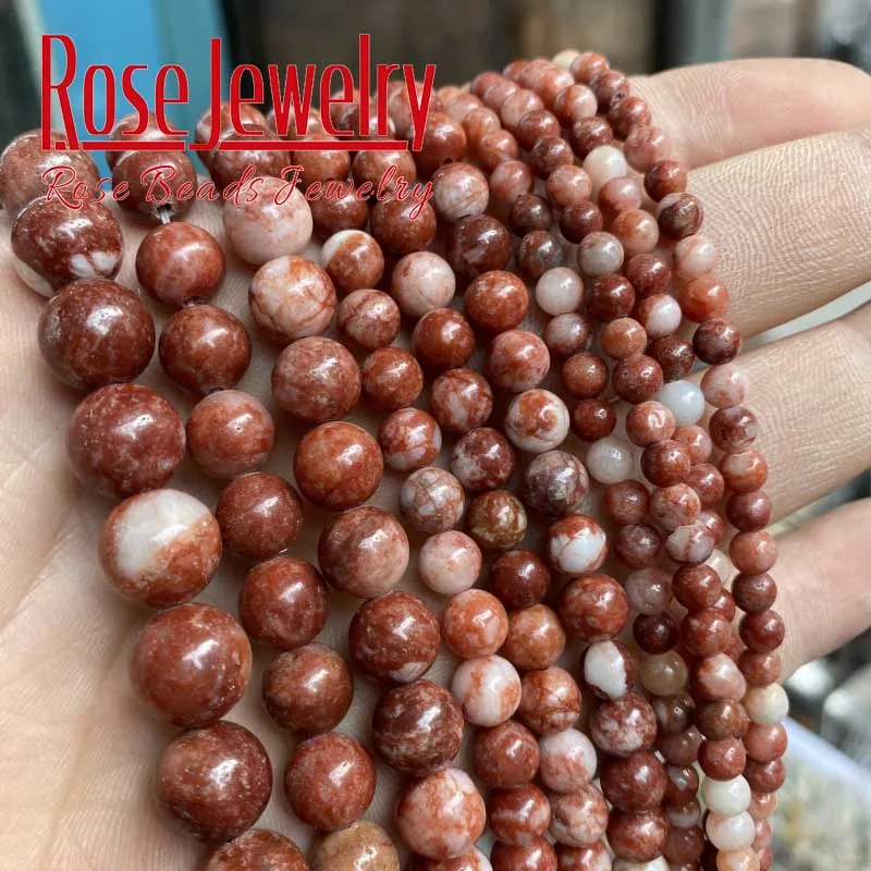 Натуральные Круглые Гладкие бусины красного дьявола свободные для изготовления