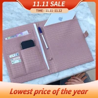 hot sale document bag women crocodile pattern pad folio top quality business a4 file holder luxury porfolio for ipad holder