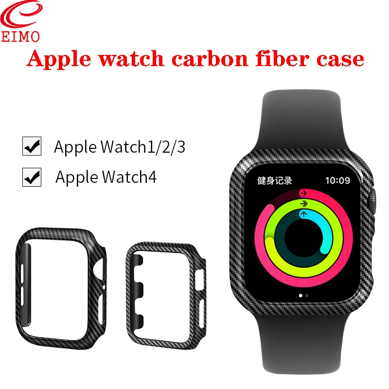 Чехол из углеродного волокна для Apple Watch 4, 5, 3, iWatch, ремешок 42 мм, 38 мм, 44 мм, 40 мм, защитный бампер, ультра тонкие линии, ремешок для часов