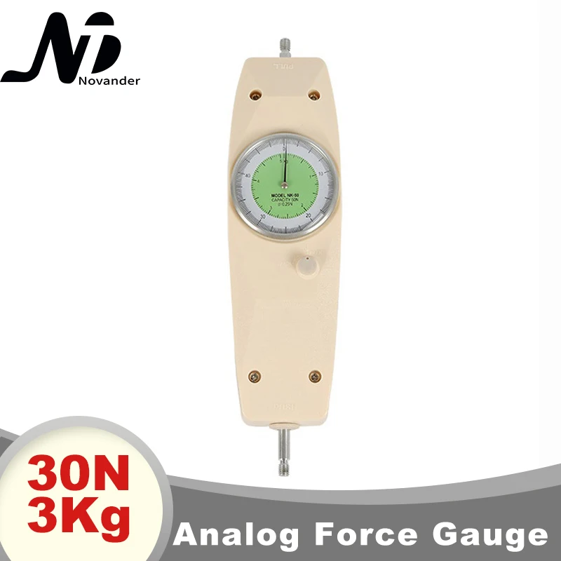 Analog Force Gauge Push and Pull Testing Meter 30N 3Kg Dynamometer Dial Force Tester