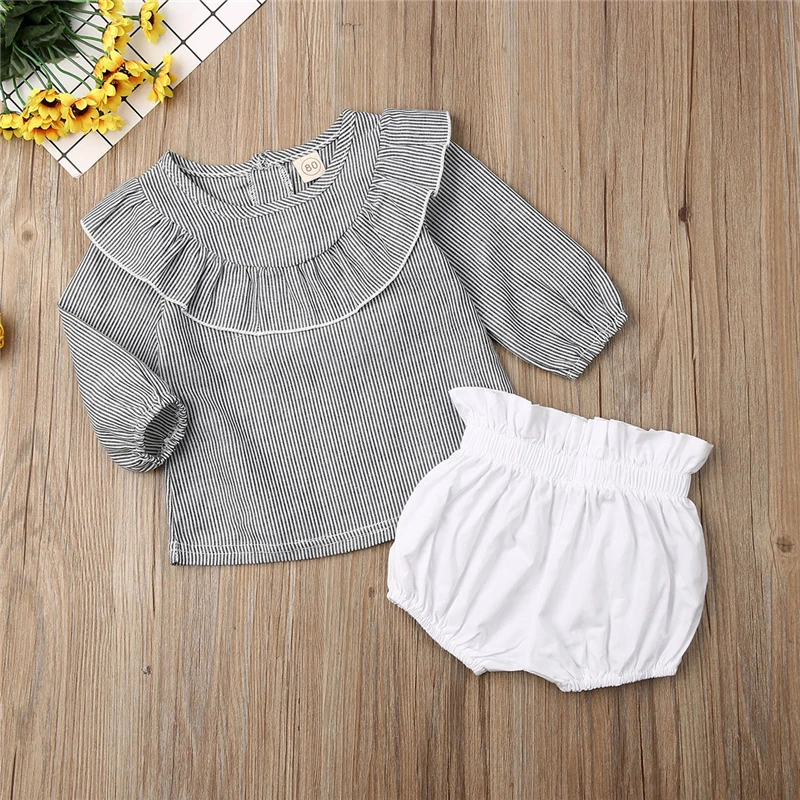 Милые повседневные комплекты одежды для маленьких девочек одежда из 2 предметов