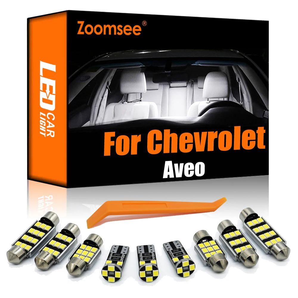 

Zoomsee 11 шт. комплект светильник для Chevrolet Aveo 2004-2006 2007 2008 2009 2010 2011 Canbus Автомобильная Внутренняя купольная лампа для чтения