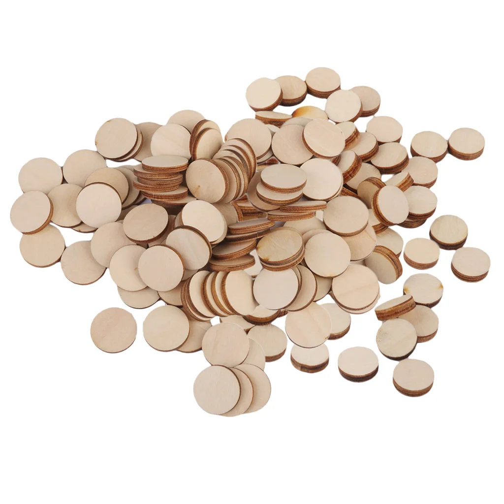 200x чистые круглые деревянные ломтики диски художественное ремесло Пирография