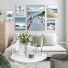 Скандинавская версия, Современный Морской пейзаж, настенное искусство, домашний декор, док-станция, рифа и принты, картины для гостиной