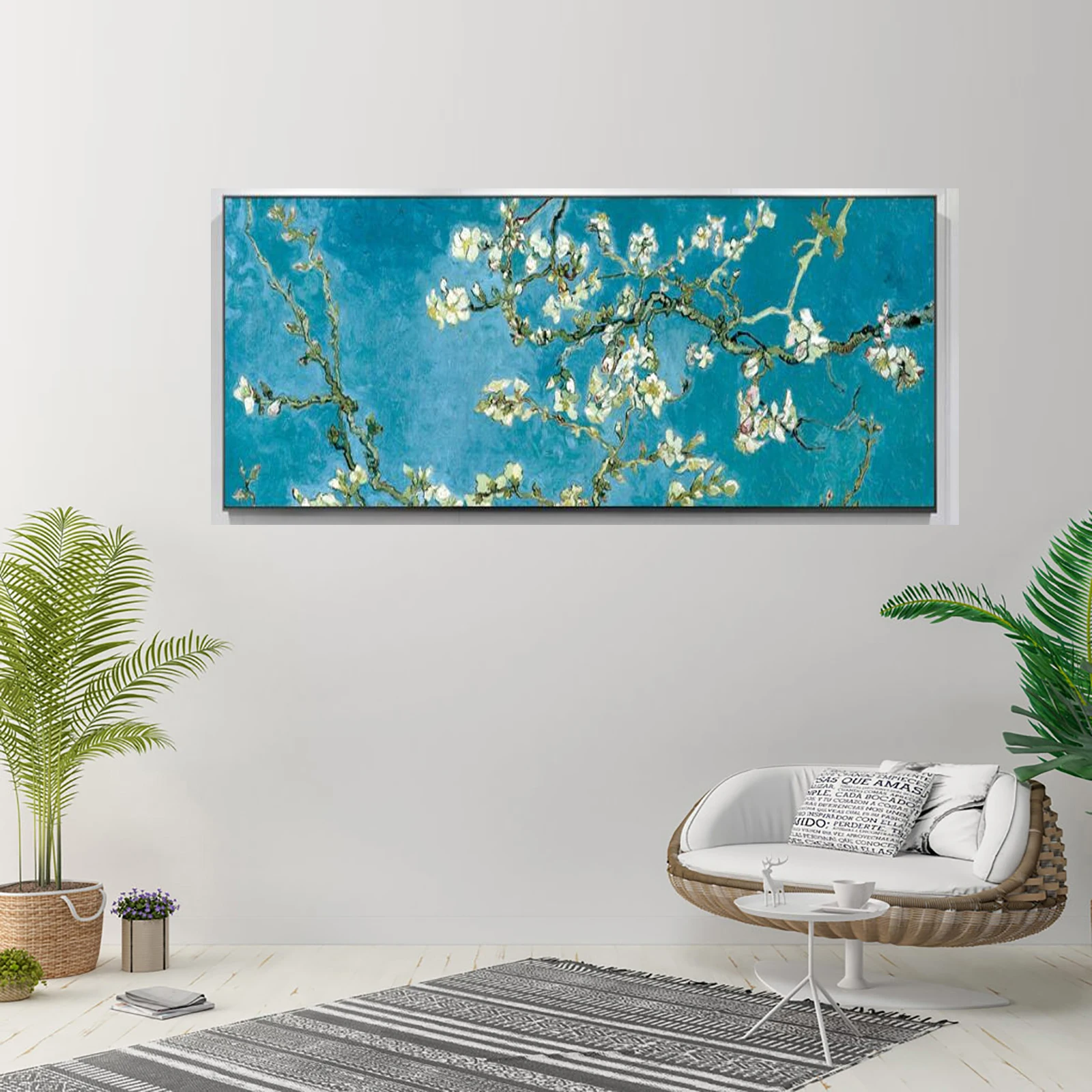 

Printmaking Art Picture Printing Decoration Frameless Painting Van Gogh Almond Flower Impression Oil Painting Poster