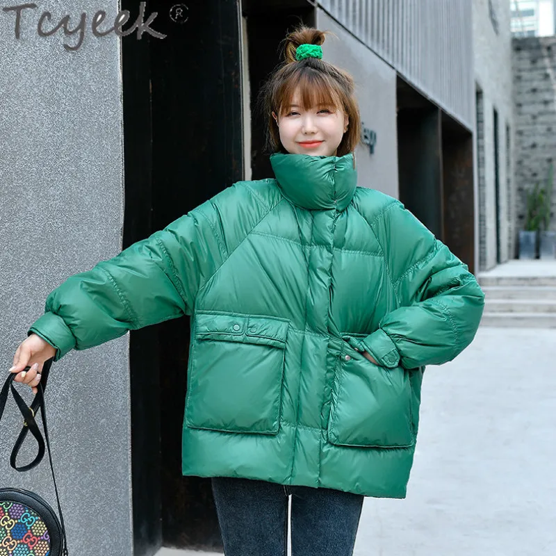 Женский зимний пуховик Tcyeek модные женские парки в Корейском стиле с воротником