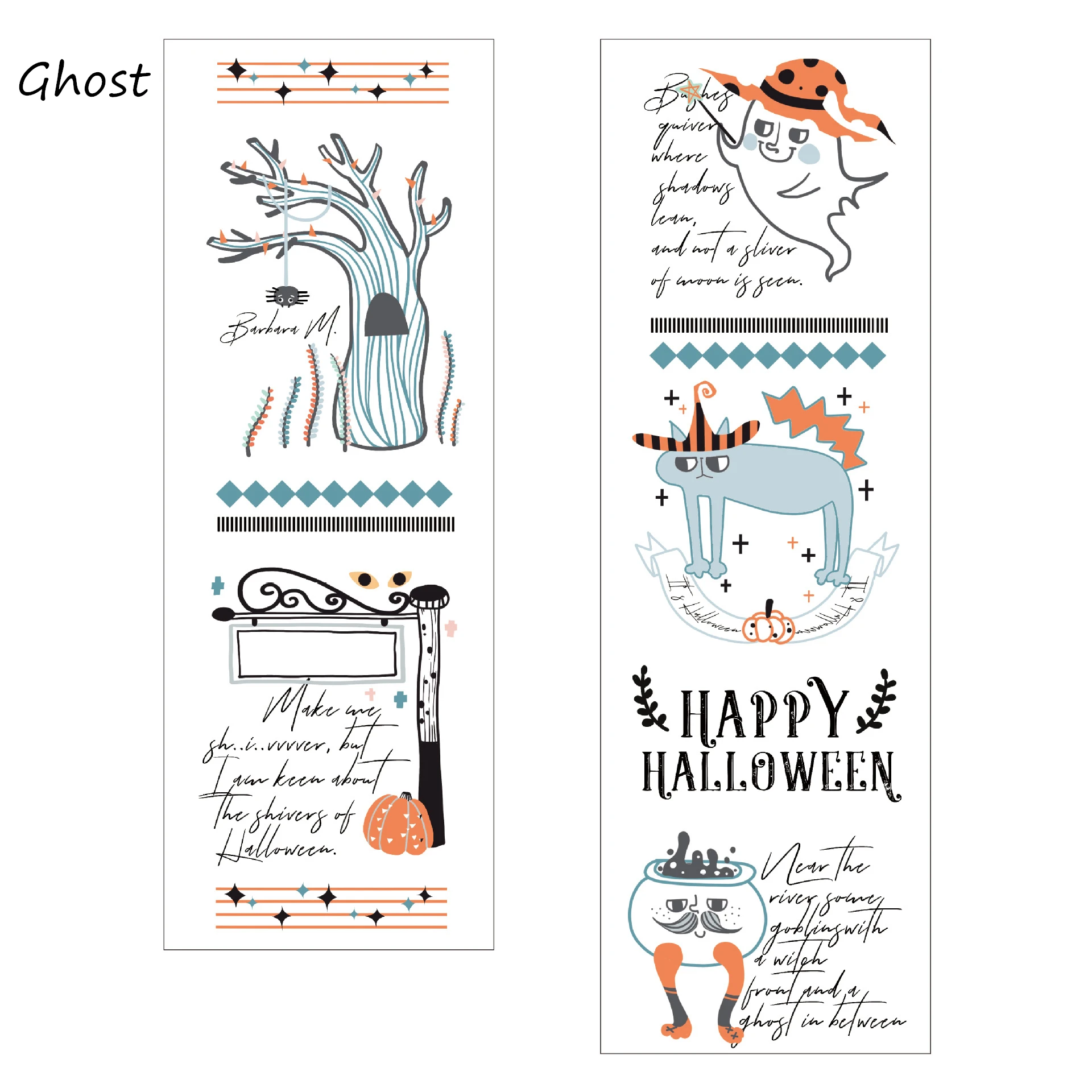 Ghost 20/40/60 мм х 5 м мультфильм ведьма малярный скотч японский декоративная широкая лента васи пижамный комплект на Рождество, специальная лента Washi школьные принадлежности - Цвет: Ghost