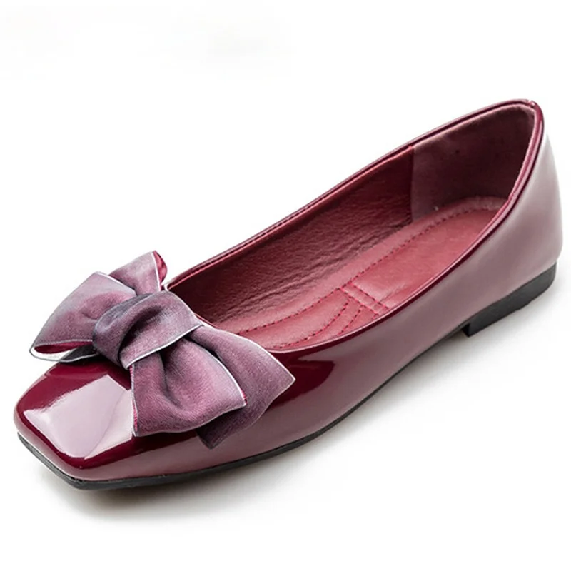 

Весна 2021 новые модные и роскошные женские тапочки на мягкой подошве с бантом балетки на плоской подошве, большой размер туфли на низком кабл...