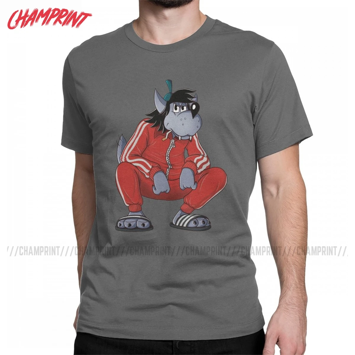 Мужской винтажный спортивный костюм из чистого хлопка с круглым вырезом