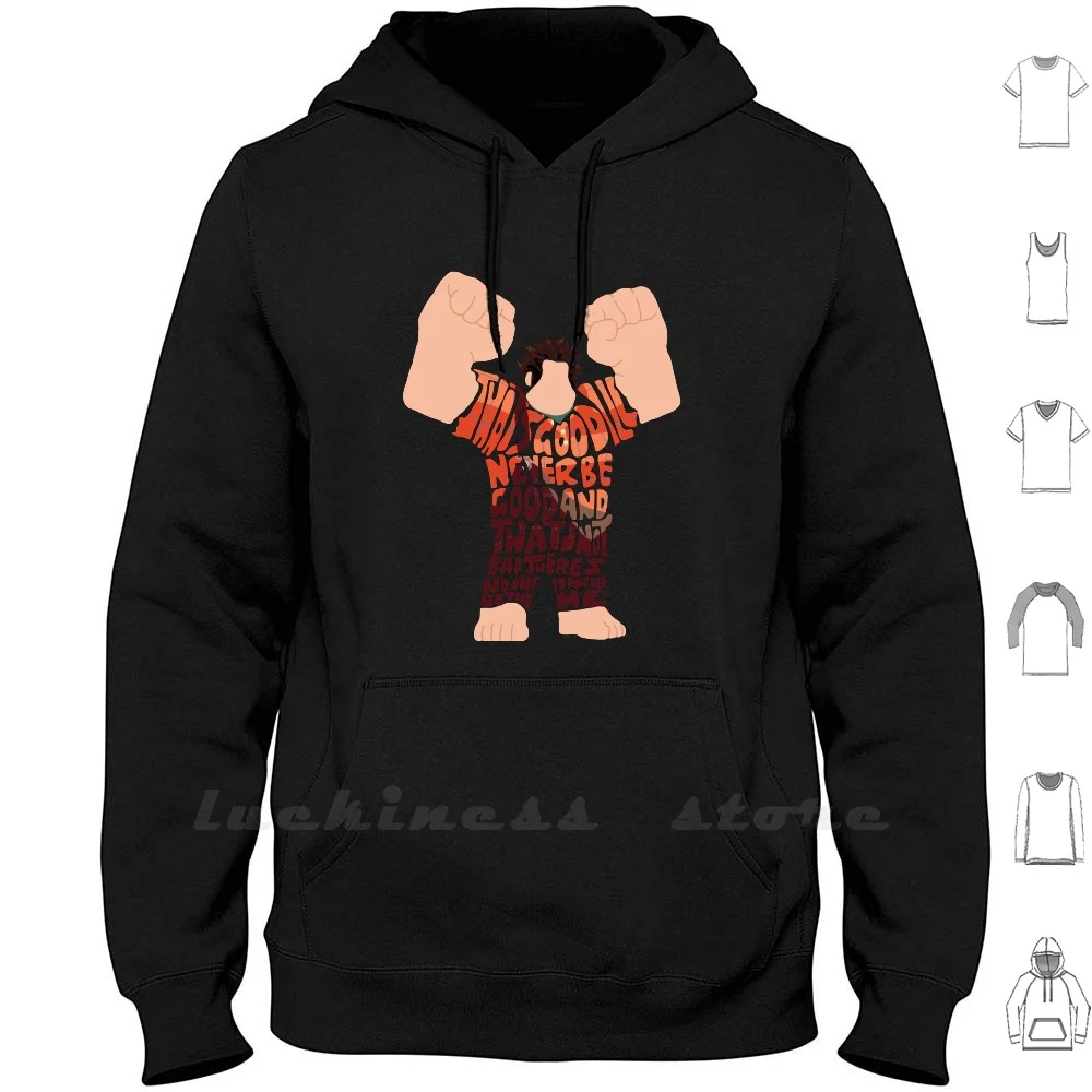 

Wreck It Ralph Hoodie Long Sleeve Wreck It Ralph Typography Game Gaming Video Games
