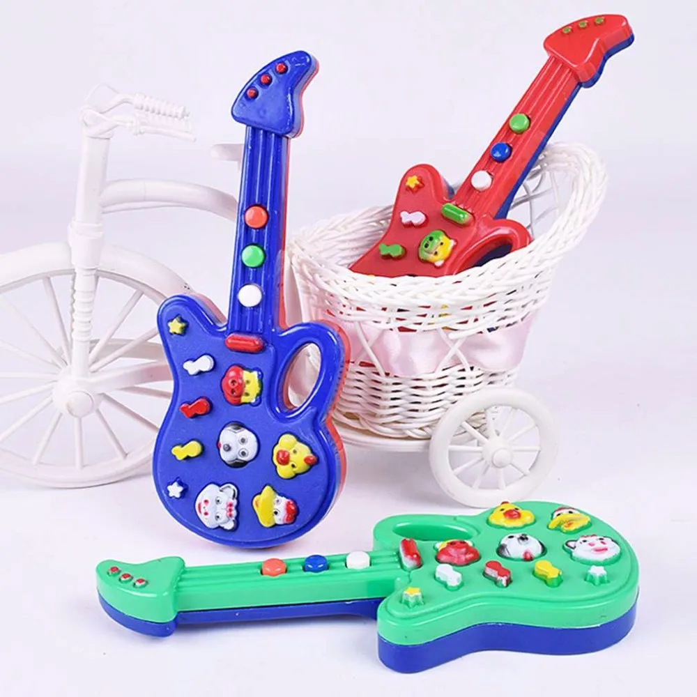 YKS игрушка музыкальная электрогитары игрушки для детей Детские Rhyme музыка моделирование пластиковая гитара для детей лучший подарок случайный цвет