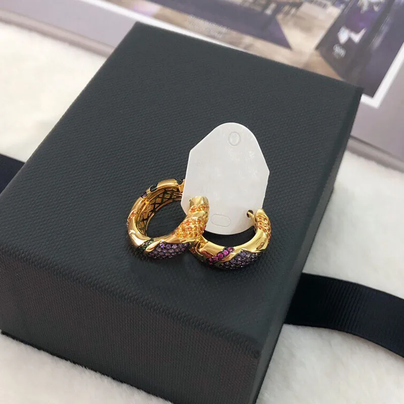 UMGODLY Роскошные брендовые модные дизайнерские маленькие серьги-кольца желтого и