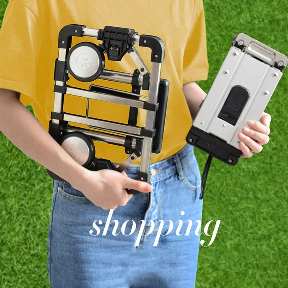 Мини тележка для покупок Складная портативная дома прицеп грузов багажа