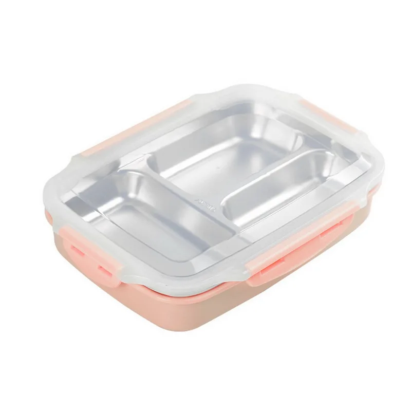B 3 отсека ланч бокс Microwavable термальная Bento коробка из нержавеющей стали Портативный для пикника офиса школы еды контейнер - Цвет: B