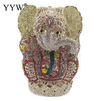 hollow diamond clutch color rhinestone dinner bag thailand elephant shaped crafts clutch handbag forwedding or party for woman