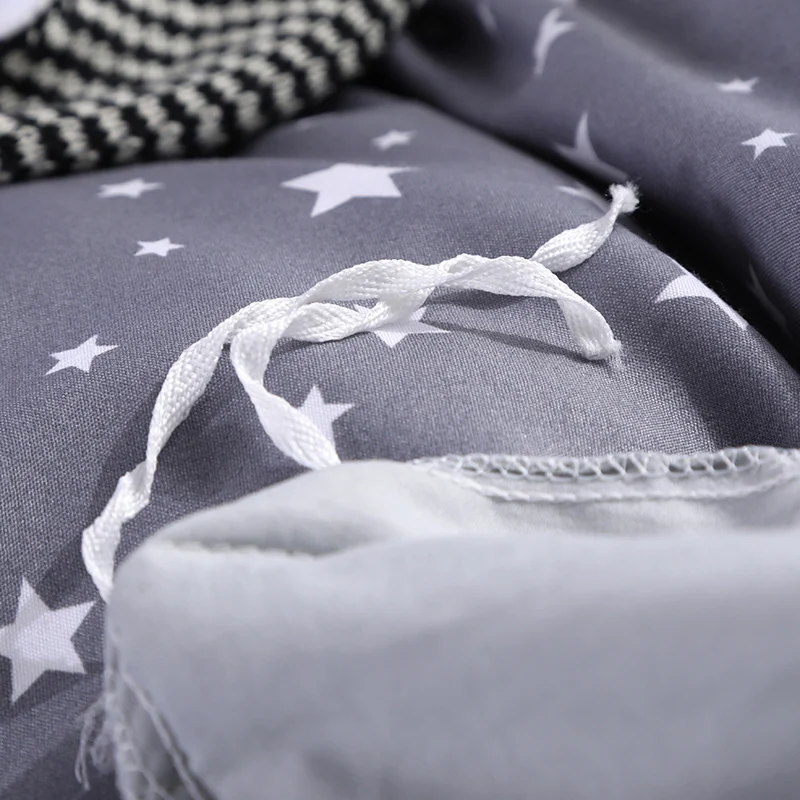 Liv-Esthete Fashion Stars Gray Bedding Set Soft Printed Duvet Cover Pillowcase Double Queen King Bed Linen Bedspread Flat Sheet | Дом и сад