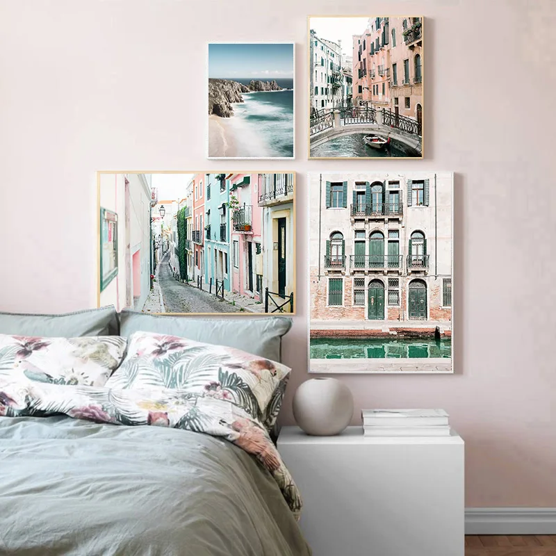 Итальянский пейзаж Венеции холст постер печать архитектура городской настенная