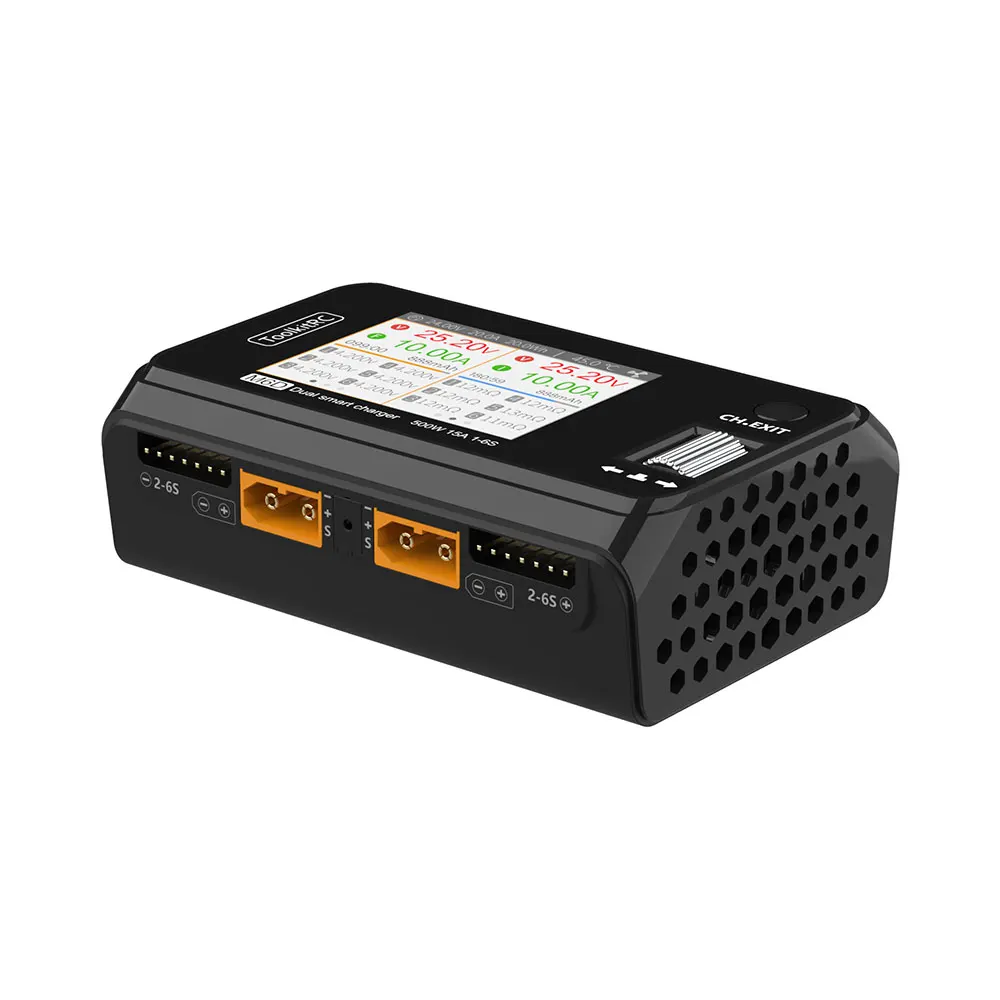 ReadyStock ToolkitRC M6D 500 Вт 15A двойное зарядное устройство постоянного тока Dis зарядное устройство баланс аккумулятора для 1-6S Lipo LiHV Lion NiMh Pb Cell Checker