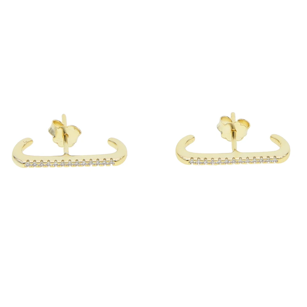 Высокое качество Тонкий бар с золотым покрытием микро проложить cz линия Мода