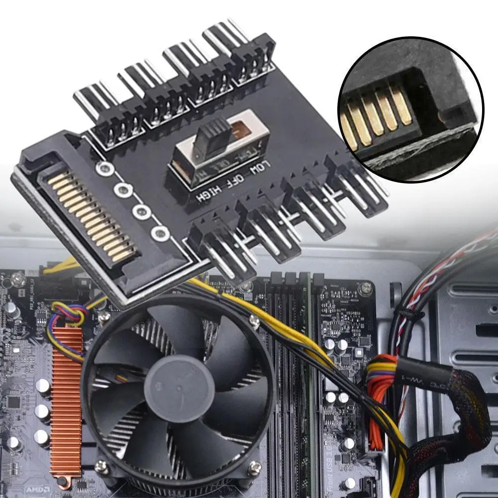 

Radiator Cooling Fan Hub 3-pin 12v Splitter Power Socket Extension 3pin/4-pin 4pin Cable Hub Large Fan Interface X6e4