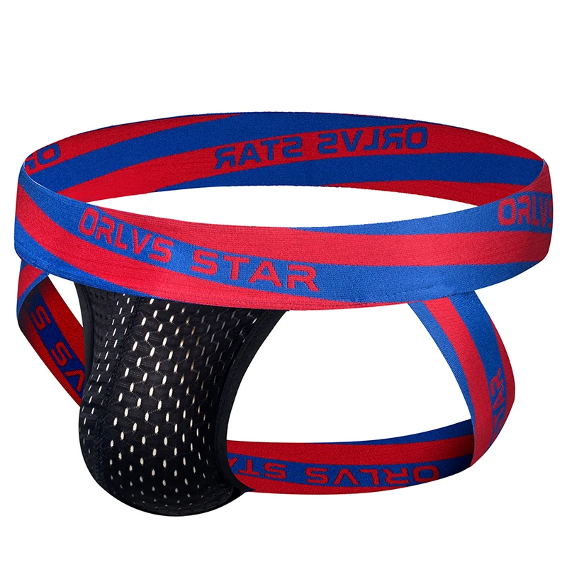 

ORLVS Underwear Gay Men Jockstrap Male Thongs G-Strings Man Thong Jocks Mesh Underpants Breathable U Pouch Panties Bikini OR206