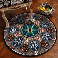 european court printed round carpet mats vintage mandala carpets for living room persian carpet thicken rugs art decor
