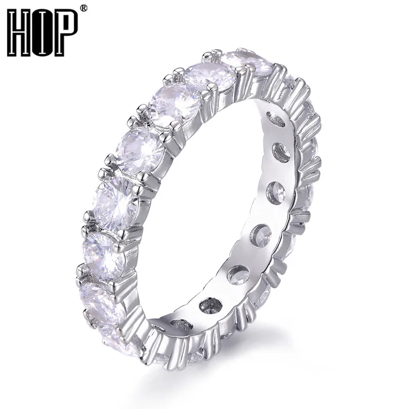 4 мм 1 ряд кольцо для тенниса мужское из меди золотого цвета кубический циркон со