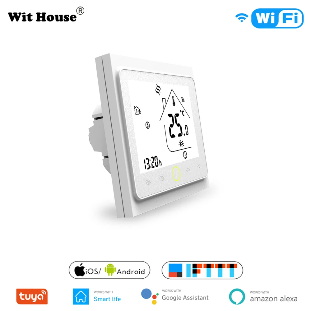 

Smart WiFi Thermostat Temperature Controller Water and Gas Boiler Works with Alexa Echo Google Home Tuya App Remote Control