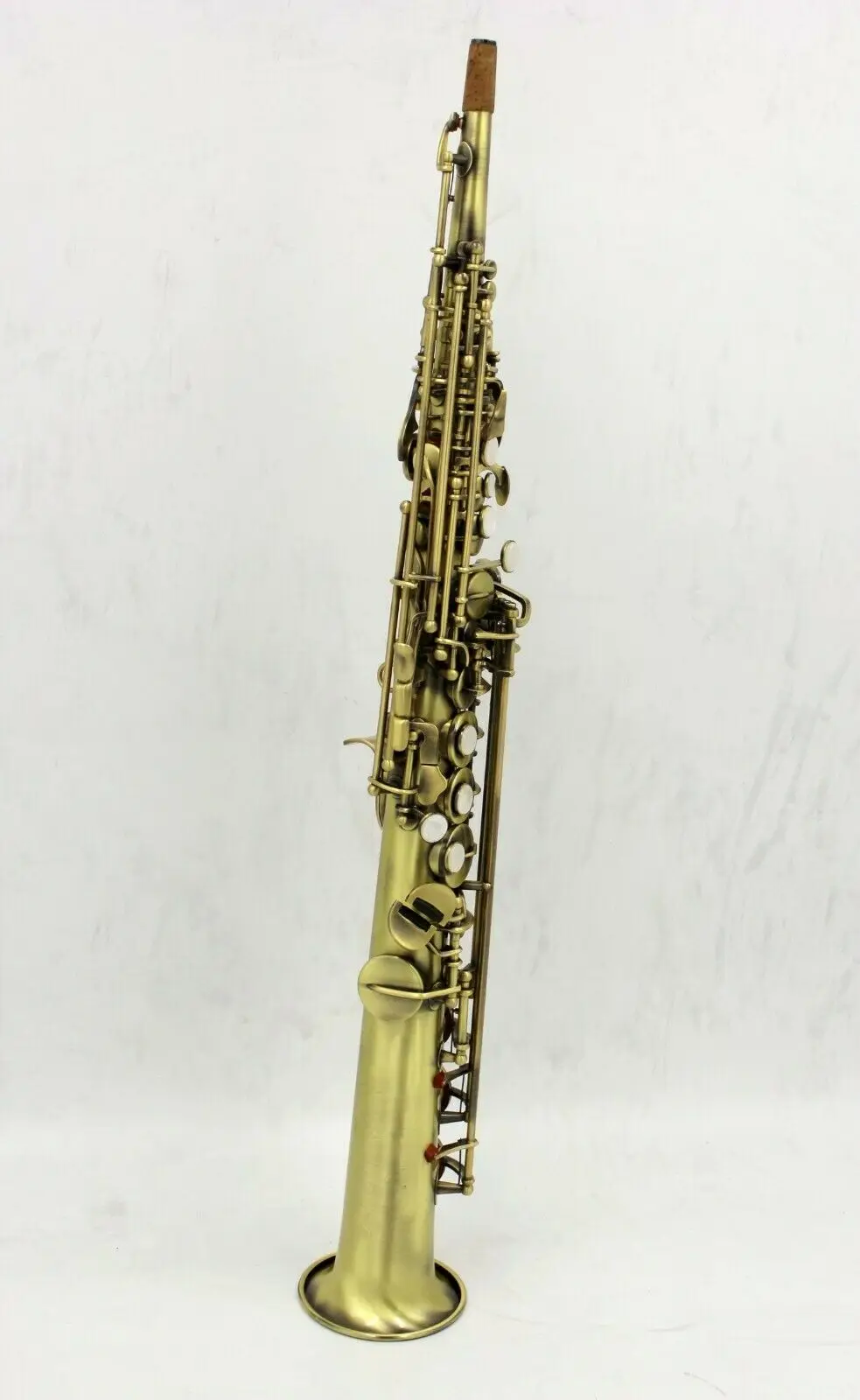 Goede Prive Custom Brief Muziek Pro Antieke Kleur Rechte Sopraan Saxofoon Met G Sleutel Sop Sax