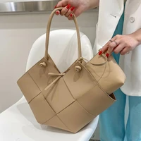 weave casual large tote bag new high quality pu leather womens designer handbag high capacity shoulder bags underarm bag