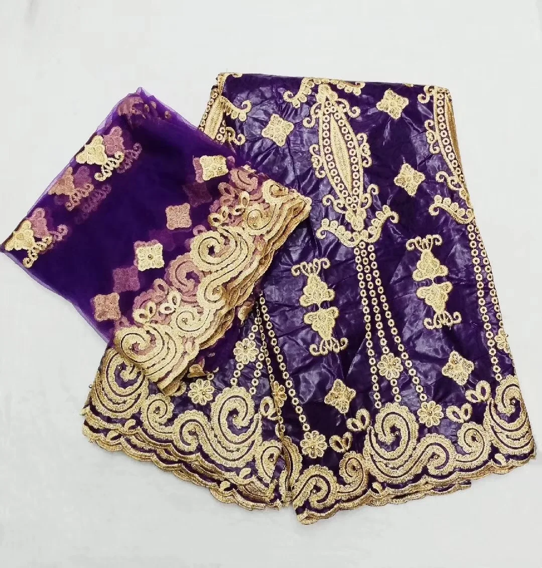 

LIULANZHI African Bazin Embroidery tissu for dress cotton brocade sewing Bazin 5+2 yards ML45B01