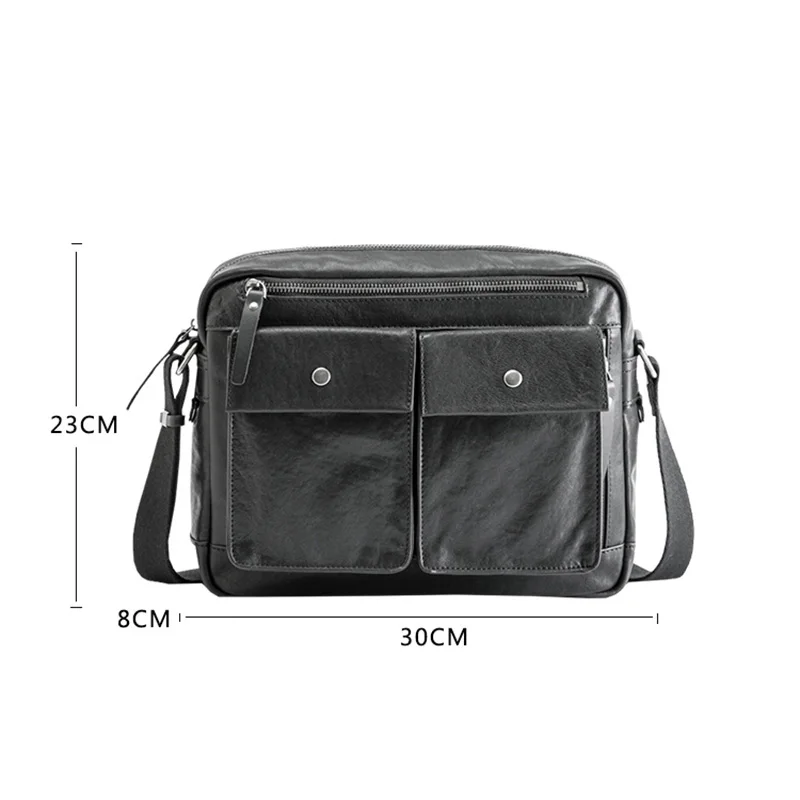 

AETOO Trendy leather shoulder bag, men's personalized messenger bag, first layer cowhide casual men's bag