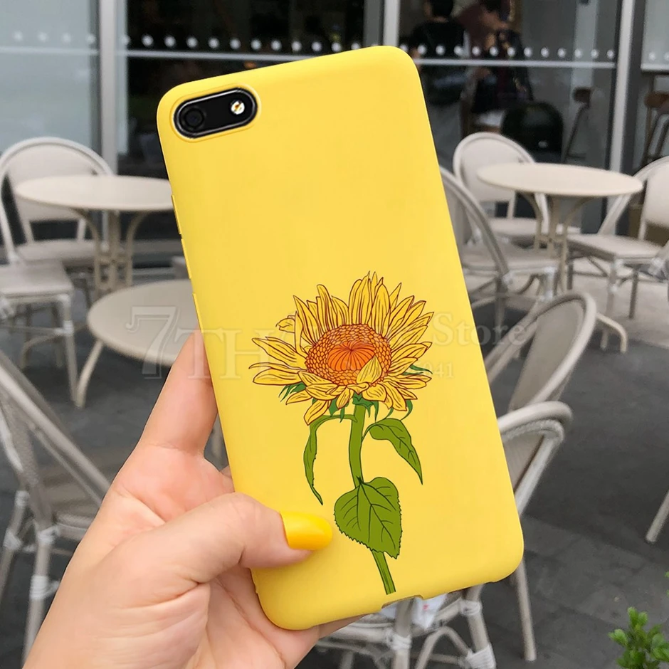Яркий силиконовый чехол с красивой девушкой подсолнухами и маргаритками для Huawei