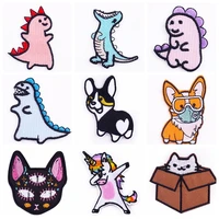 diy cat animal patch dinosaur patches on clothes cartoon unicorn embroidered patches iron on patch for clothing stickers badge