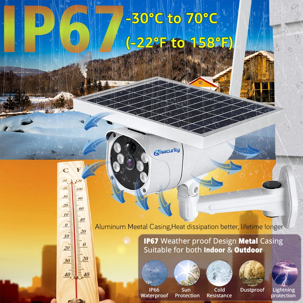 1080P Solar Power 4G SIM Card IP Camera Outdoor IP67 PIR Detect Dual Light Video Surveillance Security Wireless Battery Camera