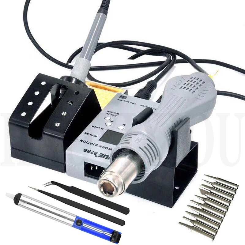 Новинка YOUYUE 8786 110 В 220 2 в 1 портативный пистолет Горячего Воздуха BGA