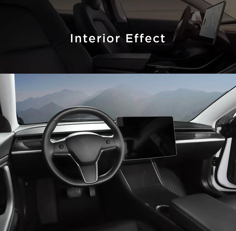 LUCKEASY для Tesla модель 3- Автомобильный Центральный контроль истинное углеродное волокно приборная панель