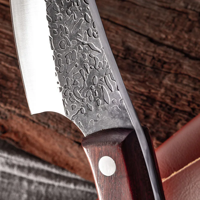 Damask ножи для обвалки 5 дюйма сербский нож с кожаным ножом ручной работы кованый