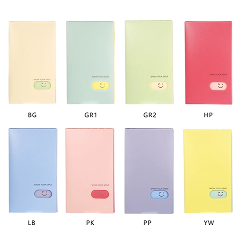 

120 Slots Cute Candy Color Smile Credit Card Holder Organizer Business Card ID Card Case Holder Photo Album LOMO Cards Storages