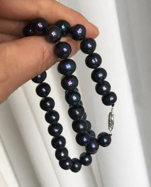 Free Shipping HUGE PERFECT 10-11 mm TAHITIAN BLACK PEARL NECKLACE17.5&quot | Necklaces