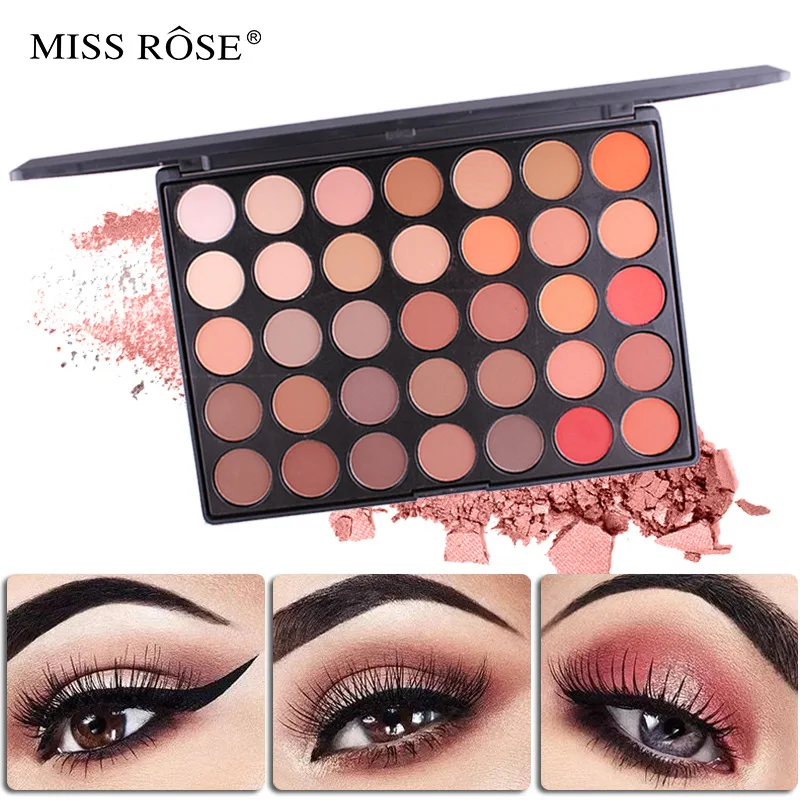Miss Ross 35 Color Matte Pearlescent Eye Disc Makeup Easy To Wear Not Dizzy Cosmetic Eyeshadow Palette Gift for Women