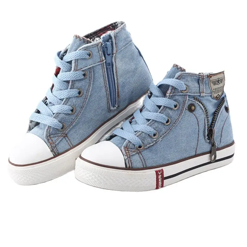 Детские холщовые кроссовки для мальчиков и девочек джинсовые ботинки на плоской