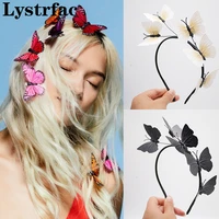 lystrfac 2021 new sweet simulation butterfly headband for women girls hairband hair hoop female party headwear hair accessories