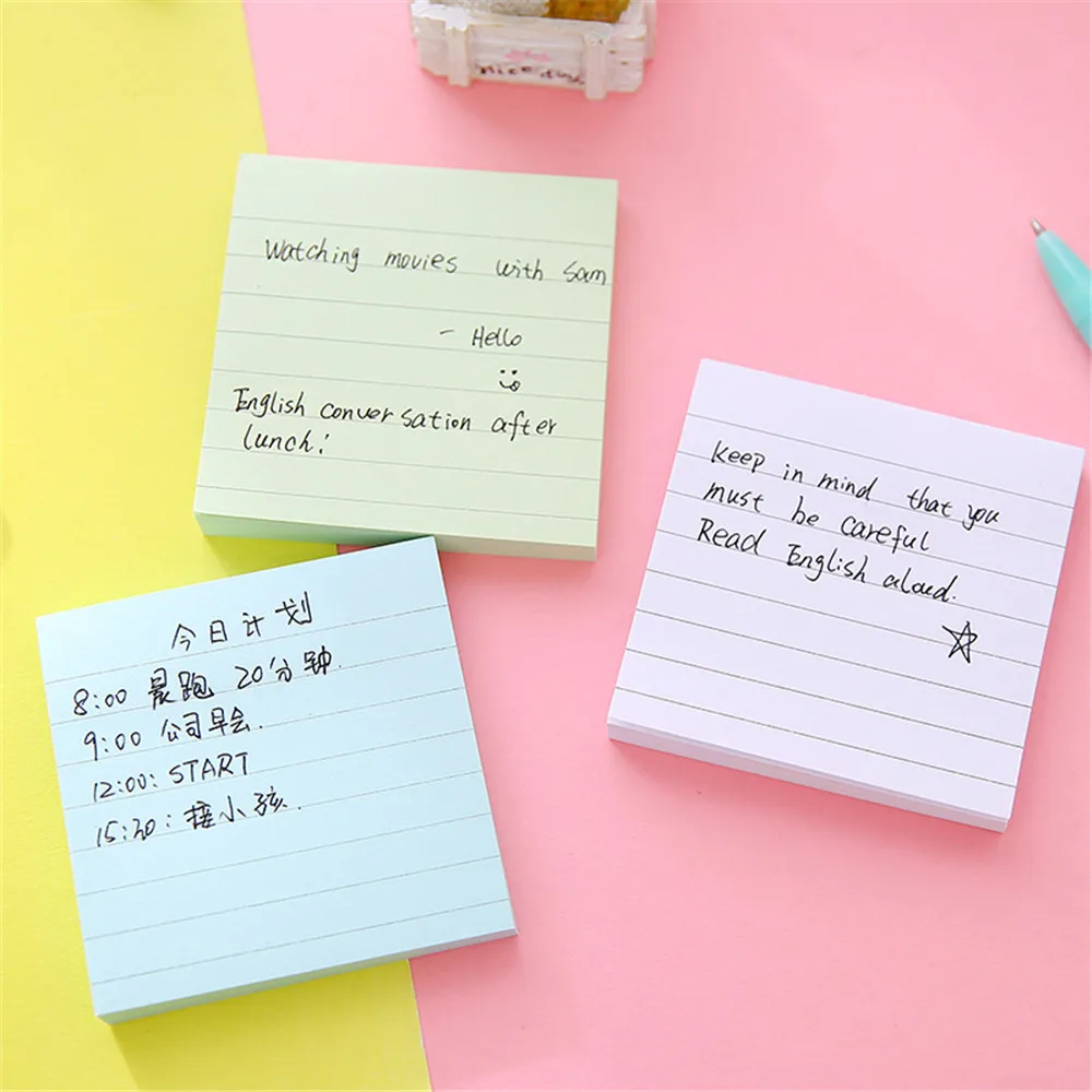 80 Sheets colour Horizontal line paper Memo Pad Sticky Notes Bookmark Point it Marker Sticker Office School Supplies Notebooks |