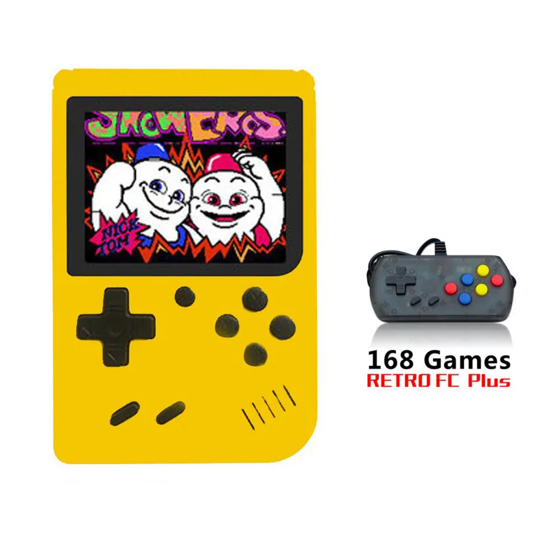 Yellow Портативный мини ретро портативные игровые консоли 8-битных игр 3,0-дюймовый Цвет ЖК-дисплей игровой плеер встроенный 168 видео игры Чехол для телефона в виде ретро-игровой консоли - Цвет: Yellow